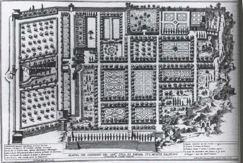 The Gardens of the Villa Farnese, unknow artist